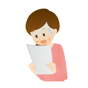 高い見積書を見る女性