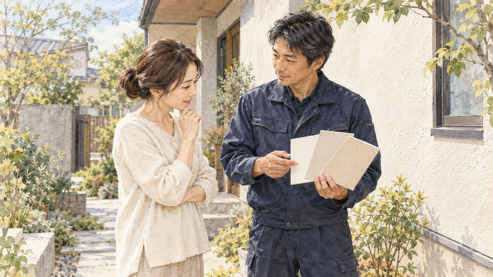 相談と業者選びの説明用イラスト